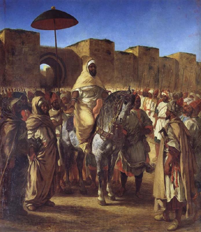 Eugene Delacroix Mulay Abd al-Rahman,Sultan of Morocco,Leaving his palace in Meknes,Surrounded by his Guard and his Chief Officers